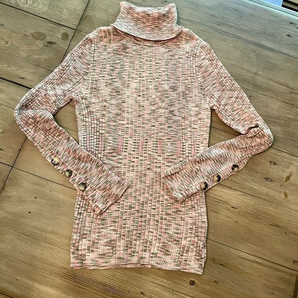 anthropologie button sleeve turtleneck - Picture 2 of 9